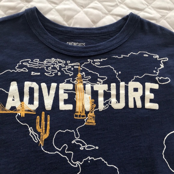 J. Crew crewcuts navy blue graphic world map tee - Picture 2 of 4
